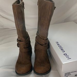 Madden Girls Tall Brown Boots - Size 12